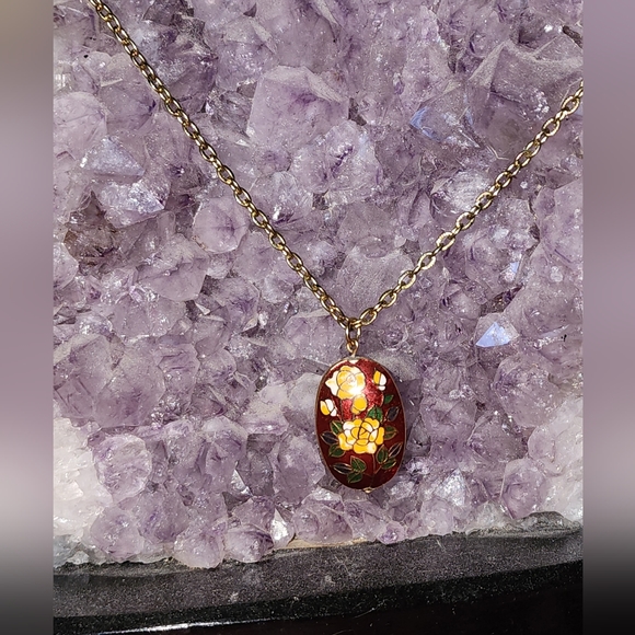 Antique enamel pendant - Picture 1 of 5